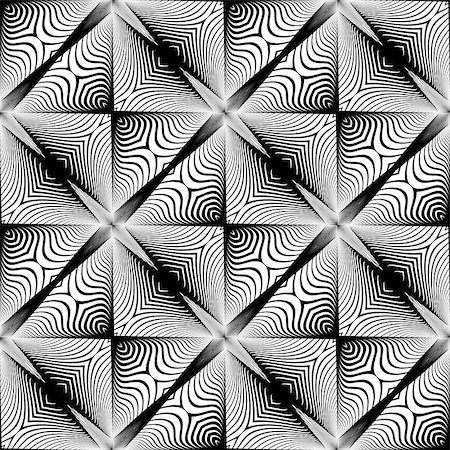 simsearch:400-08194455,k - Design seamless diamond geometric pattern. Abstract monochrome lines background. Vector art. No gradient Stock Photo - Budget Royalty-Free & Subscription, Code: 400-08198481