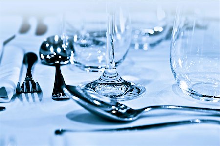 simsearch:400-06076985,k - Close up view of table setting with cutlery and glasses Stock Photo - Budget Royalty-Free & Subscription, Code: 400-08198766