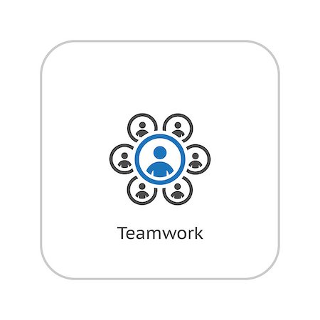 Teamworkt Icon. Business Concept. Flat Design. Isolated Illustration. Stock Photo - Budget Royalty-Free & Subscription, Code: 400-08198928