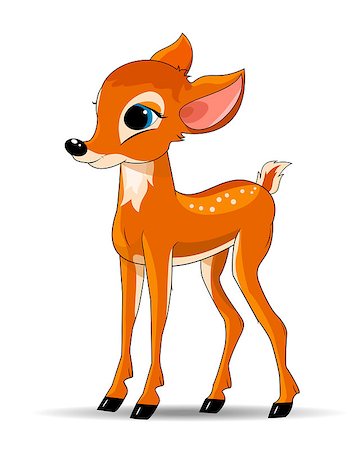 small picture of a cartoon of a person being young - Little spotted fawn on a white background.  Dappled deer . Stock Photo - Budget Royalty-Free & Subscription, Code: 400-08199280