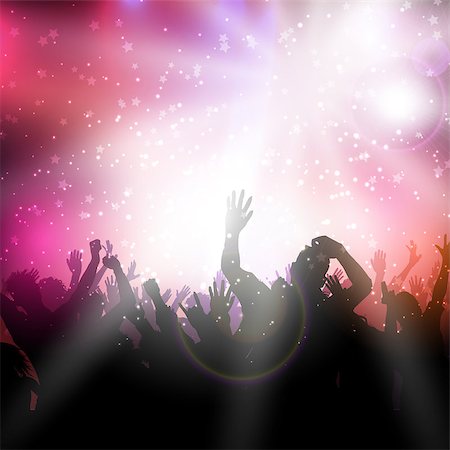 simsearch:400-04389591,k - Silhouette of a party crowd on an abstract background Stock Photo - Budget Royalty-Free & Subscription, Code: 400-08199530