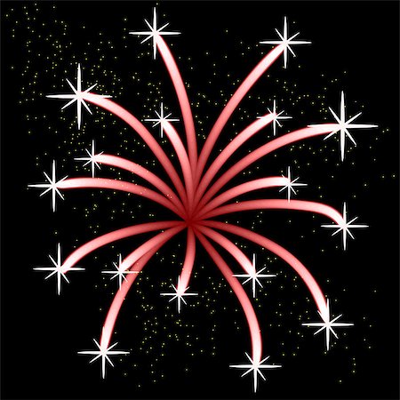 simsearch:400-06761272,k - Red Firework Isolated on Black Starry Sky Stock Photo - Budget Royalty-Free & Subscription, Code: 400-08199552