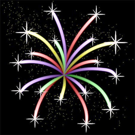 simsearch:400-06761272,k - Colorful Light Firework Isolated on Dark Sky Stock Photo - Budget Royalty-Free & Subscription, Code: 400-08199562