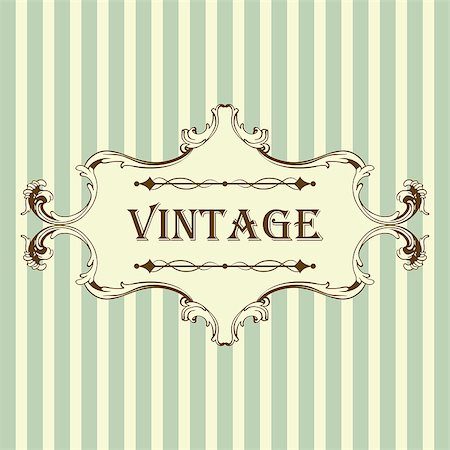 simsearch:400-07103208,k - Vintage Frame With Retro Ornament Elements in Antique Rococo Style. Elegant  Decorative Design. Vector Illustration. Stock Photo - Budget Royalty-Free & Subscription, Code: 400-08199703