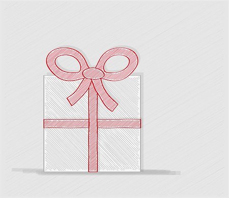 sur - wrapped gift or gift card with red ribbon on white background, crosshatched image Stock Photo - Budget Royalty-Free & Subscription, Code: 400-08190151