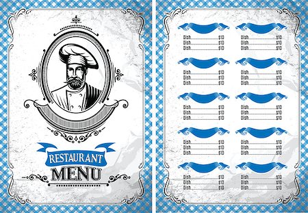 simsearch:400-05326021,k - template for a restaurant menu in retro style with chef Stock Photo - Budget Royalty-Free & Subscription, Code: 400-08190203
