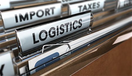 Close up on a file tab with the word logistics, focus on the main text and blur effect. Concept image for illustration of supply chain management. Foto de stock - Super Valor sin royalties y Suscripción, Código: 400-08190244