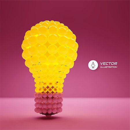 simsearch:400-04265413,k - Lightbulb. Idea Concept. 3d Vector Illustration. Can Be Used For Business Presentation. Stock Photo - Budget Royalty-Free & Subscription, Code: 400-08190426