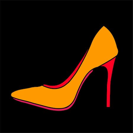 simsearch:400-07218273,k - Women's shoe graphic on black background Stock Photo - Budget Royalty-Free & Subscription, Code: 400-08190534