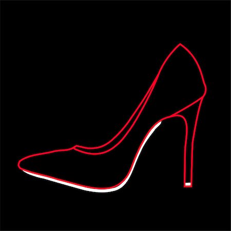 simsearch:400-07218273,k - Women's shoe graphic on black background Stock Photo - Budget Royalty-Free & Subscription, Code: 400-08190533