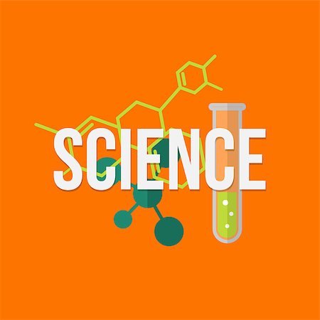 Science concept. Typegoraphy science elements. Vector illustration in flat style Stock Photo - Budget Royalty-Free & Subscription, Code: 400-08190707