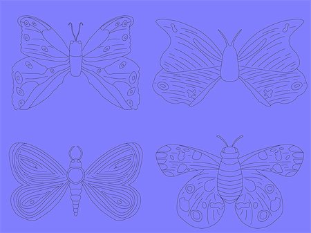 simsearch:400-06355883,k - butterflies on purple background - vector Stock Photo - Budget Royalty-Free & Subscription, Code: 400-08190863