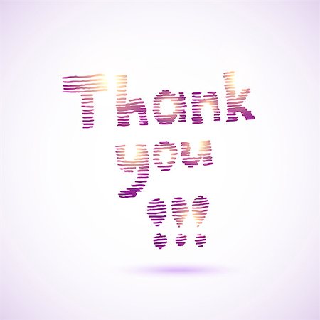 Thank you lettering. Striped hand drawn design. Vector illustration. Stock Photo - Budget Royalty-Free & Subscription, Code: 400-08191309