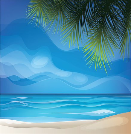 Background design with tropic exotic island beach Stock Photo - Budget Royalty-Free & Subscription, Code: 400-08192088