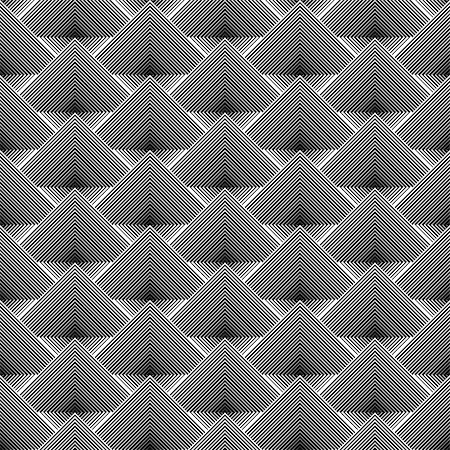 simsearch:400-08194455,k - Design seamless monochrome diamond geometric pattern. Abstract striped textured background. Vector art. No gradient Stock Photo - Budget Royalty-Free & Subscription, Code: 400-08192212