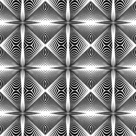 simsearch:400-08194455,k - Design seamless diamond geometric pattern. Abstract monochrome lines background. Vector art. No gradient Stock Photo - Budget Royalty-Free & Subscription, Code: 400-08192244