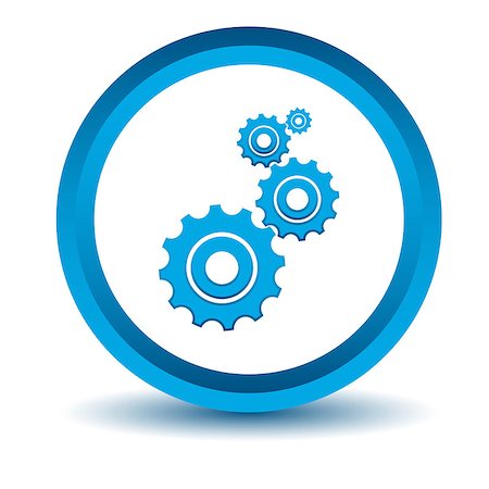 Blue mechanism icon on a white background. Vector illustration Photographie de stock - Aubaine LD & Abonnement, Code: 400-08192439