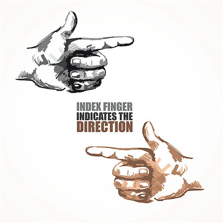 simsearch:400-04790442,k - Illustration of a hand indicating or showing direction by pointing a finger. Stock Photo - Budget Royalty-Free & Subscription, Code: 400-08192866