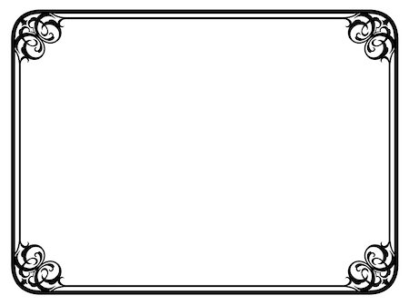 Vector simple black calligraph ornamental decorative frame pattern Foto de stock - Super Valor sin royalties y Suscripción, Código: 400-08193365