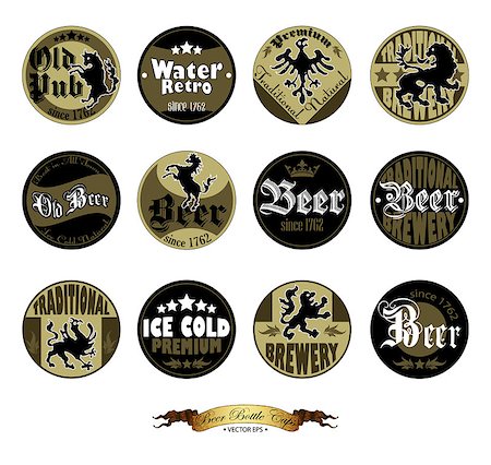 a set of twelve beer labels for your design Stock Photo - Budget Royalty-Free & Subscription, Code: 400-08193912