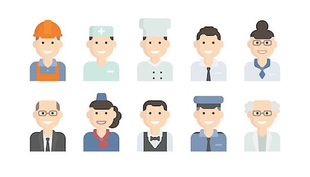 Profession set. Set Flat Icons with Man of Different Professions Stock Photo - Budget Royalty-Free & Subscription, Code: 400-08193938