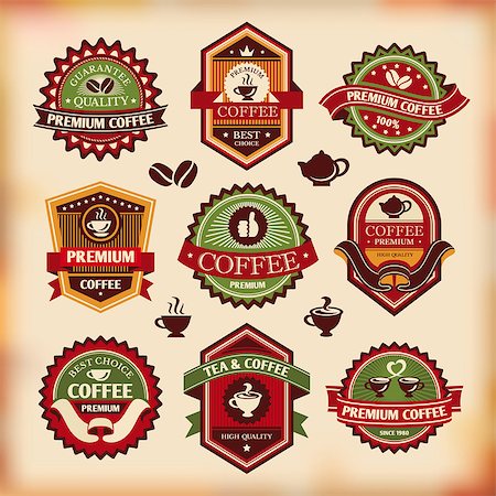selenamay (artist) - Set of vector vintage coffee labels Stock Photo - Budget Royalty-Free & Subscription, Code: 400-08224030