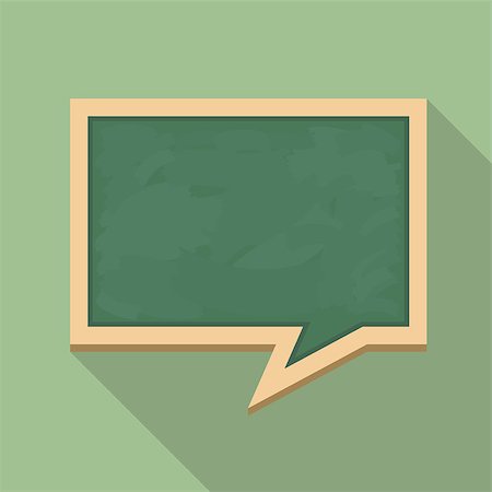 simsearch:400-05896424,k - Blackboard icon shaped as speech bubble, flat design, vector eps10 illustration Stock Photo - Budget Royalty-Free & Subscription, Code: 400-08225118