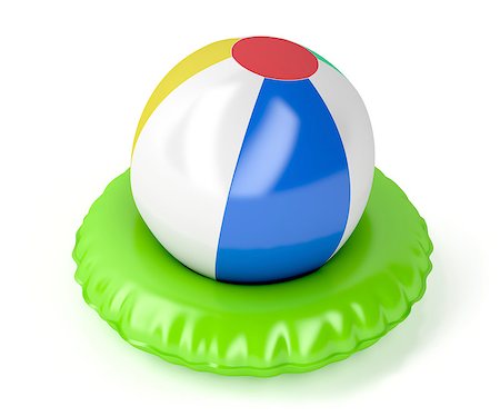 Beach ball and swim ring on white background Photographie de stock - Aubaine LD & Abonnement, Code: 400-08221597