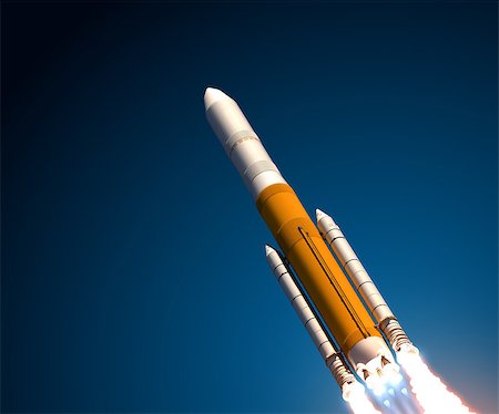 Heavy Expendable Launch Vehicle. Realistic 3D Scene. Stock Photo - Budget Royalty-Free & Subscription, Code: 400-08221901