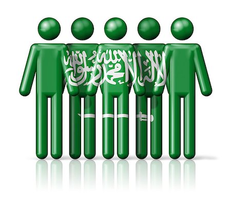 saudi arabia people - Flag of Saudi Arabia on stick figure - national and social community symbol 3D icon Stock Photo - Budget Royalty-Free & Subscription, Code: 400-08222603