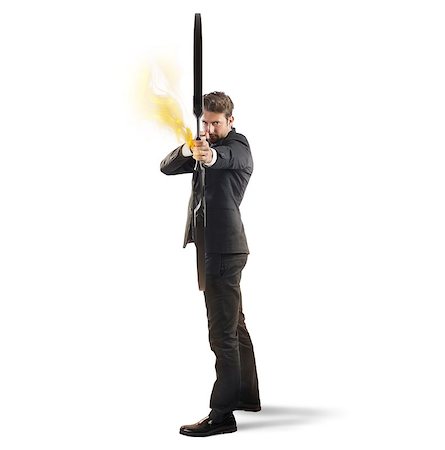 simsearch:400-05701131,k - Businessman with bow and arrow on fire Photographie de stock - Aubaine LD & Abonnement, Code: 400-08254215