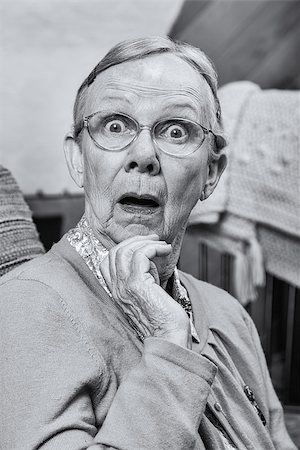 simsearch:400-07221782,k - Surprised senior matron woman looking at camera Stock Photo - Budget Royalty-Free & Subscription, Code: 400-08255841