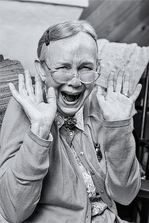 simsearch:400-07221782,k - Happy elderly woman with a hands up gesture Stock Photo - Budget Royalty-Free & Subscription, Code: 400-08255843