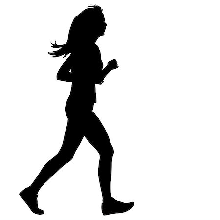 Silhouettes. Runners on sprint, women. vector illustration. Stock Photo - Budget Royalty-Free & Subscription, Code: 400-08256626