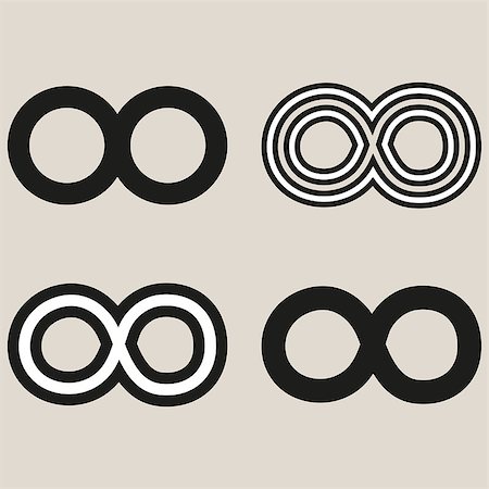 simsearch:400-07418602,k - Set of limitless icons, infinity symbol, vector design, limitless symbol icon Stock Photo - Budget Royalty-Free & Subscription, Code: 400-08257265