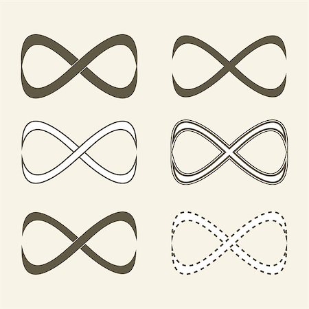 simsearch:400-07418602,k - Set of limitless icons, infinity symbol, vector design, limitless symbol icon Stock Photo - Budget Royalty-Free & Subscription, Code: 400-08257287