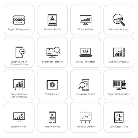 projects icon - Business and Finances Icons Set. Flat Design. Isolated Illustration. Stock Photo - Budget Royalty-Free & Subscription, Code: 400-08258465