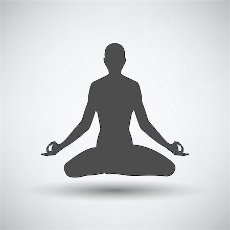 Lotus pose icon over grey background. Vector illustration. Stock Photo - Budget Royalty-Free & Subscription, Code: 400-08259065
