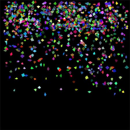 Falling Colorful Confetti Isolated on Dark Background Stock Photo - Budget Royalty-Free & Subscription, Code: 400-08259176