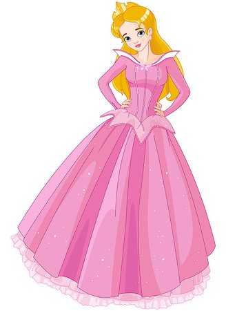 Illustration of beautiful girl dressed Sleeping Beauty costume Stock Photo - Budget Royalty-Free & Subscription, Code: 400-08259275
