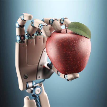 simsearch:400-07899875,k - Robotic hand holding an apple. Stock Photo - Budget Royalty-Free & Subscription, Code: 400-08250679