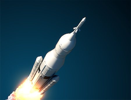 Space Launch System Takes Off. 3D Scene. Stock Photo - Budget Royalty-Free & Subscription, Code: 400-08252407