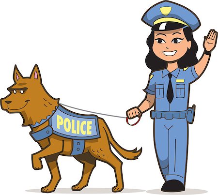 female police officer happy - K-9 Police Dog and Asian Female Police Officer Photographie de stock - Aubaine LD & Abonnement, Code: 400-08264164