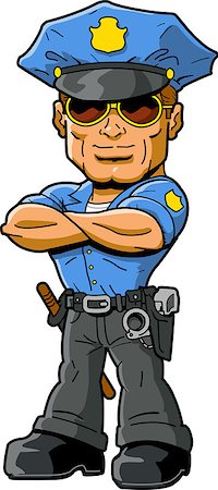 simsearch:400-05741668,k - Tough confident macho policeman with cool sunglasses and arms folded across chest Stock Photo - Budget Royalty-Free & Subscription, Code: 400-08264200