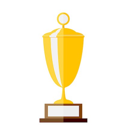 simsearch:693-06325208,k - Vector illustration of gold trophy. Vector illustration in flat style. Stock Photo - Budget Royalty-Free & Subscription, Code: 400-08260130