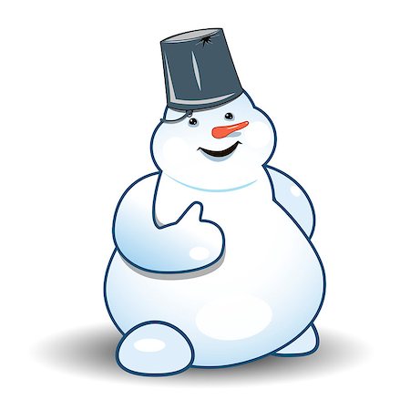 Illustration, new year's snowman on white background Stock Photo - Budget Royalty-Free & Subscription, Code: 400-08260700