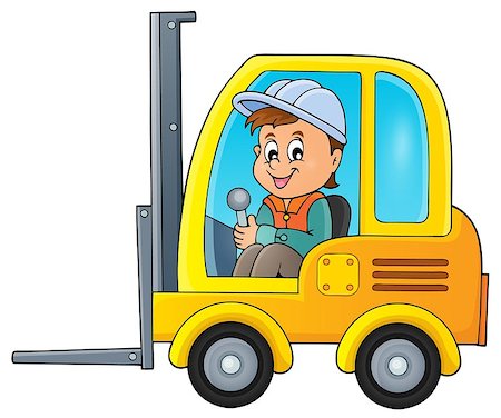 simsearch:400-07215754,k - Fork lift truck theme image 2 - eps10 vector illustration. Foto de stock - Super Valor sin royalties y Suscripción, Código: 400-08261017