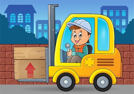 simsearch:400-07215754,k - Fork lift truck theme image 3 - eps10 vector illustration. Stock Photo - Budget Royalty-Free & Subscription, Code: 400-08261018