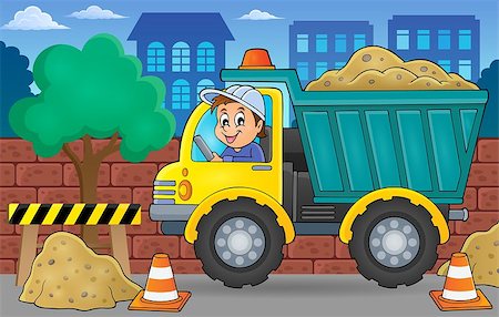 simsearch:400-07215754,k - Sand truck theme image 2 - eps10 vector illustration. Stock Photo - Budget Royalty-Free & Subscription, Code: 400-08261034