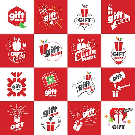 large set of vector logos for gifts Stock Photo - Budget Royalty-Free & Subscription, Code: 400-08261511